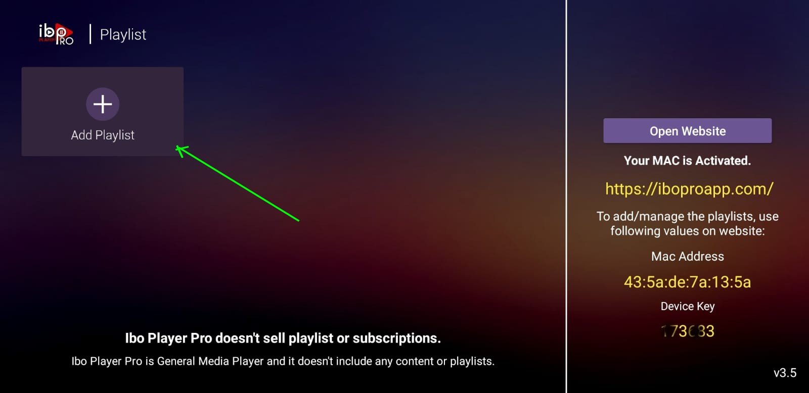 Add Playlist in Prima IPTV app